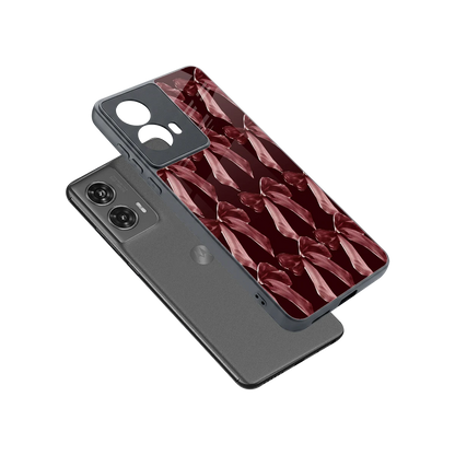 Crimson Ribbon sleek motorola edge 50 fusion cover with tempered glass back and TPU edges