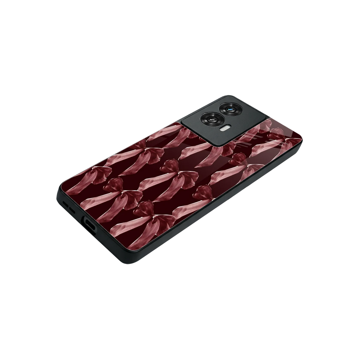 Crimson Ribbon stylish phone case for motorola edge 50 fusion | glossy glass and slim fit