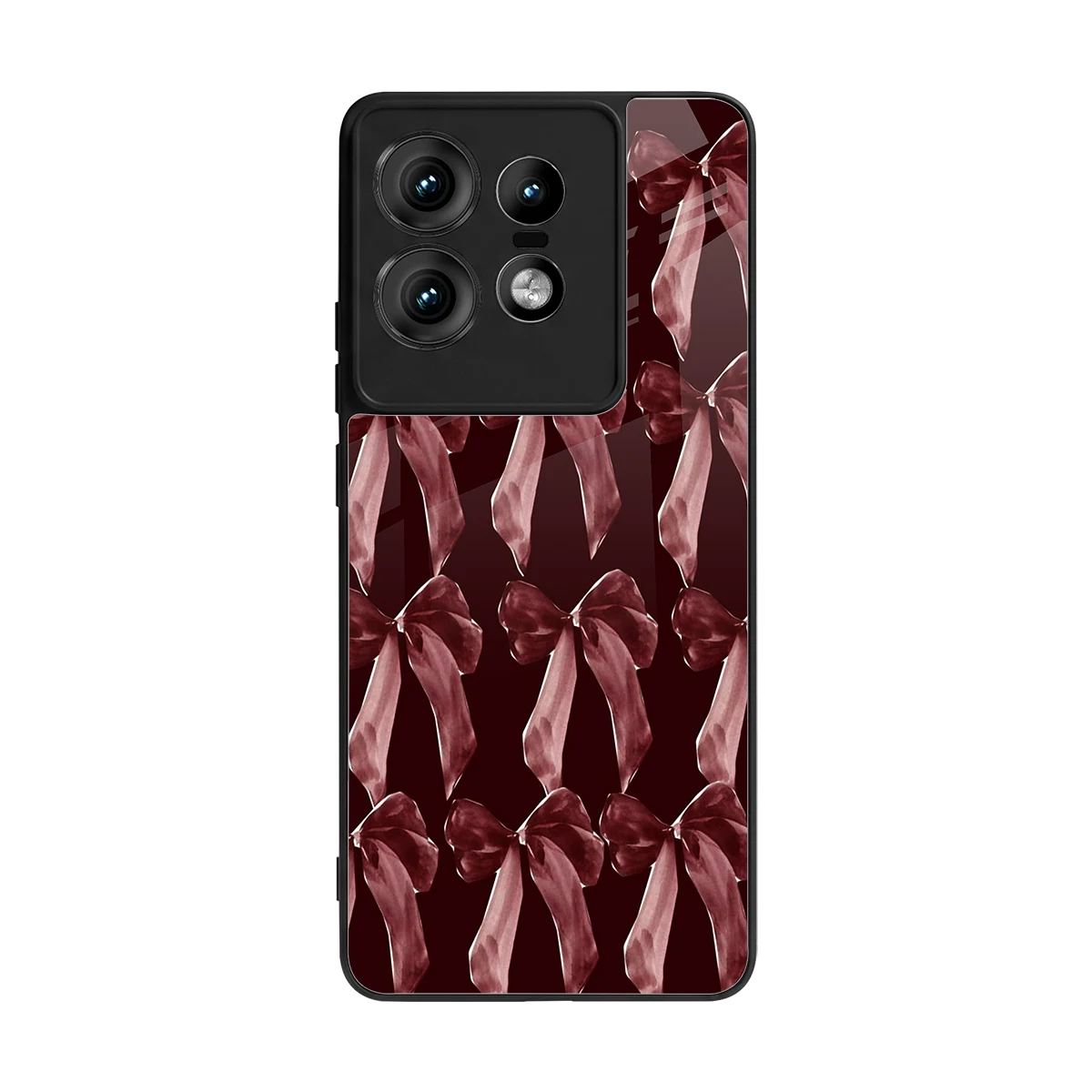 Crimson Ribbon back phone cover | glass case for motorola edge 50 pro