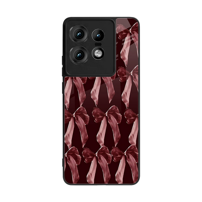 Crimson Ribbon back phone cover | glass case for motorola edge 50 pro