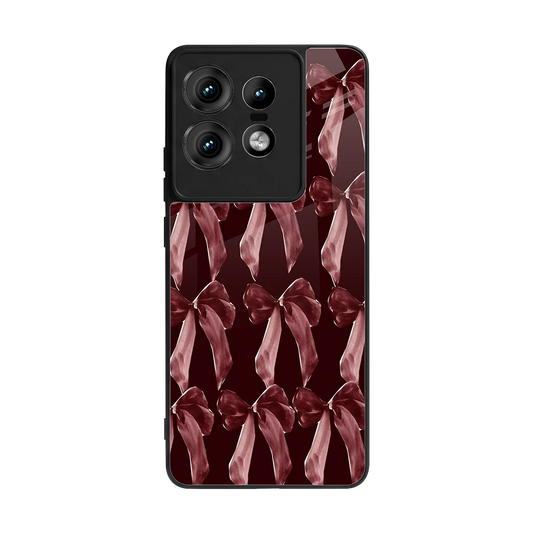 Crimson Ribbon back phone cover | glass case for motorola edge 50 pro