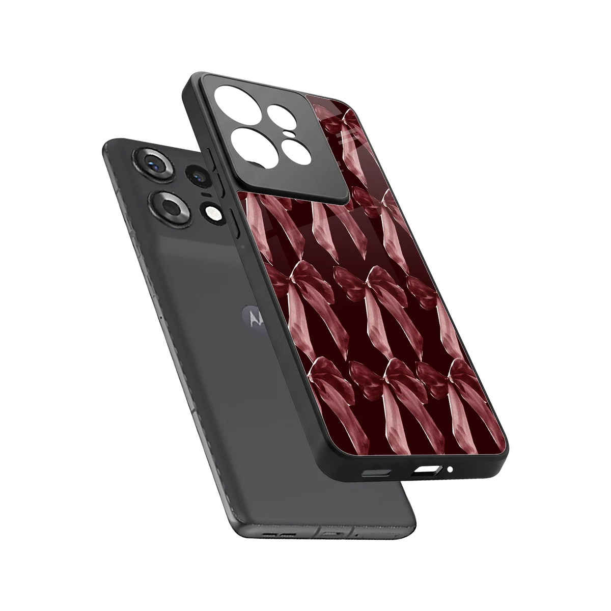 Crimson Ribbon sleek motorola edge 50 pro cover with tempered glass back and TPU edges
