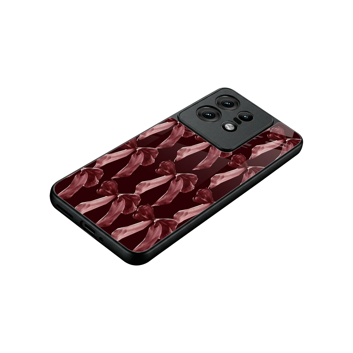 Crimson Ribbon stylish phone case for motorola edge 50 pro | glossy glass and slim fit