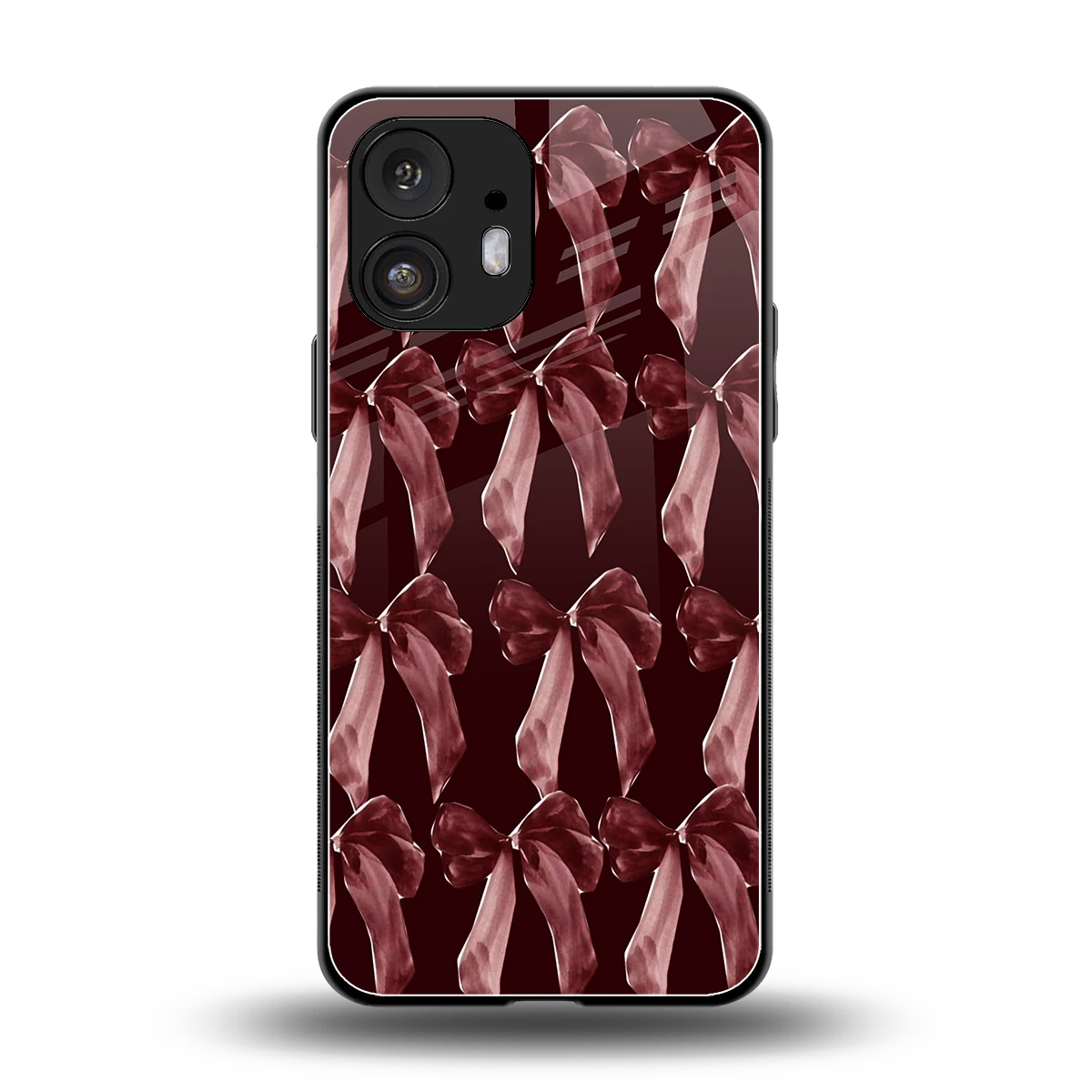 Crimson Ribbon back phone cover | glass case for nothing phone 2