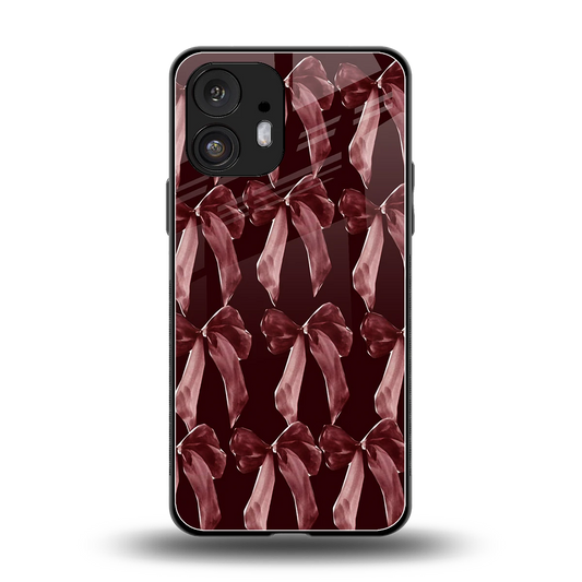 Crimson Ribbon back phone cover | glass case for nothing phone 2