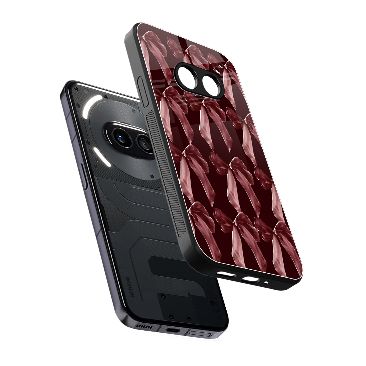 Crimson Ribbon sleek nothing phone 2a cover with tempered glass back and TPU edges