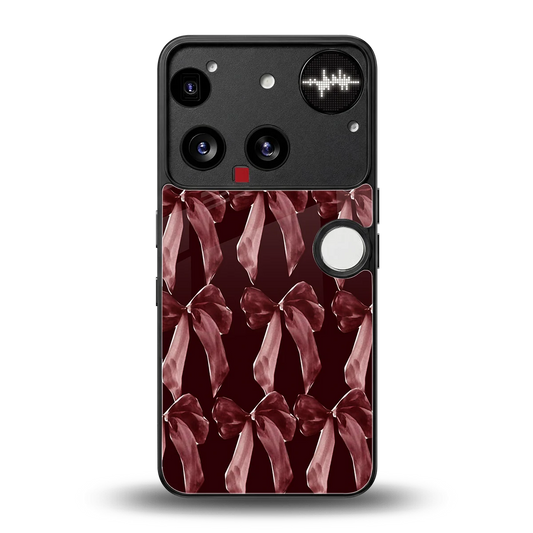 Crimson Ribbon back phone cover | glass case for nothing phone 3