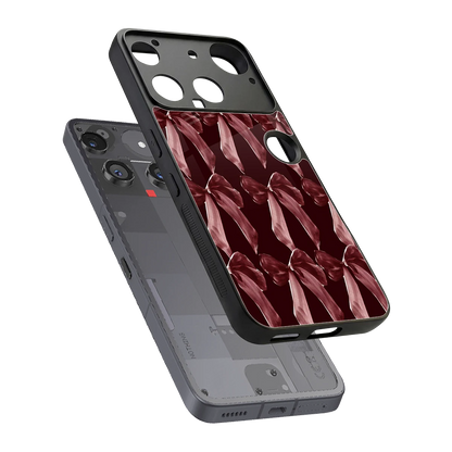 Crimson Ribbon sleek nothing phone 3 cover with tempered glass back and TPU edges