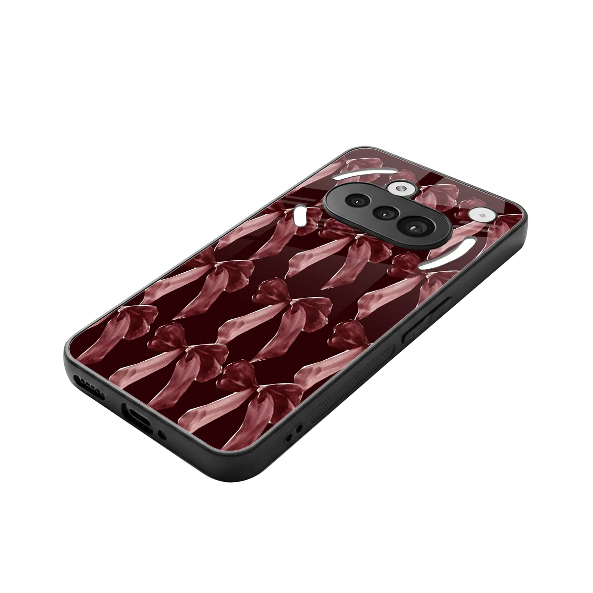 Crimson Ribbon stylish phone case for nothing phone 3a | glossy glass and slim fit