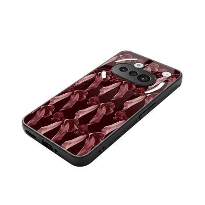 Crimson Ribbon stylish phone case for nothing phone 3a | glossy glass and slim fit