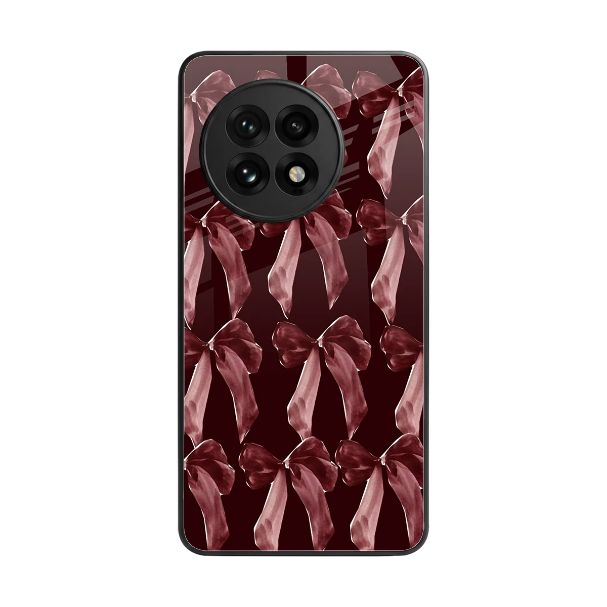 Crimson Ribbon back phone cover | glass case for oneplus 13r