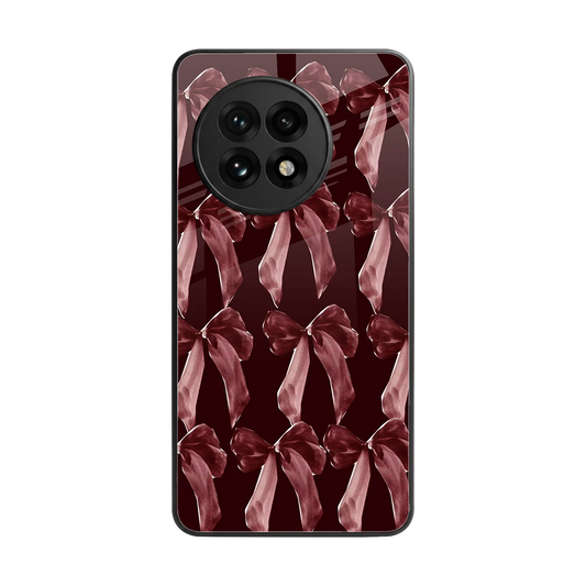 Crimson Ribbon back phone cover | glass case for oneplus 13r