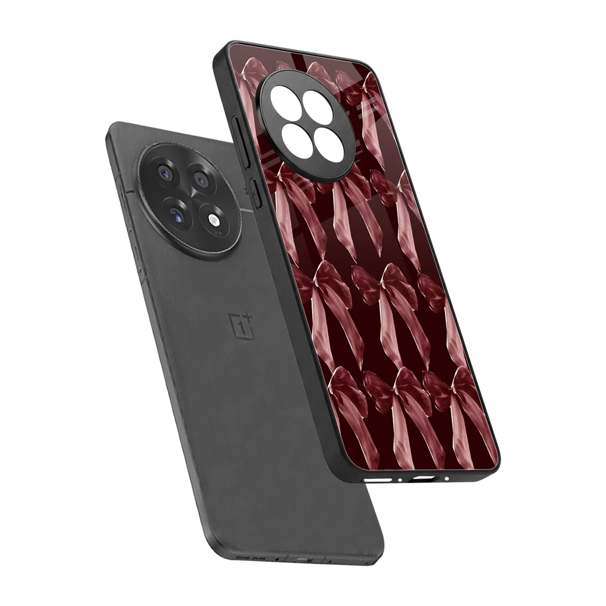 Crimson Ribbon sleek oneplus 13r cover with tempered glass back and TPU edges