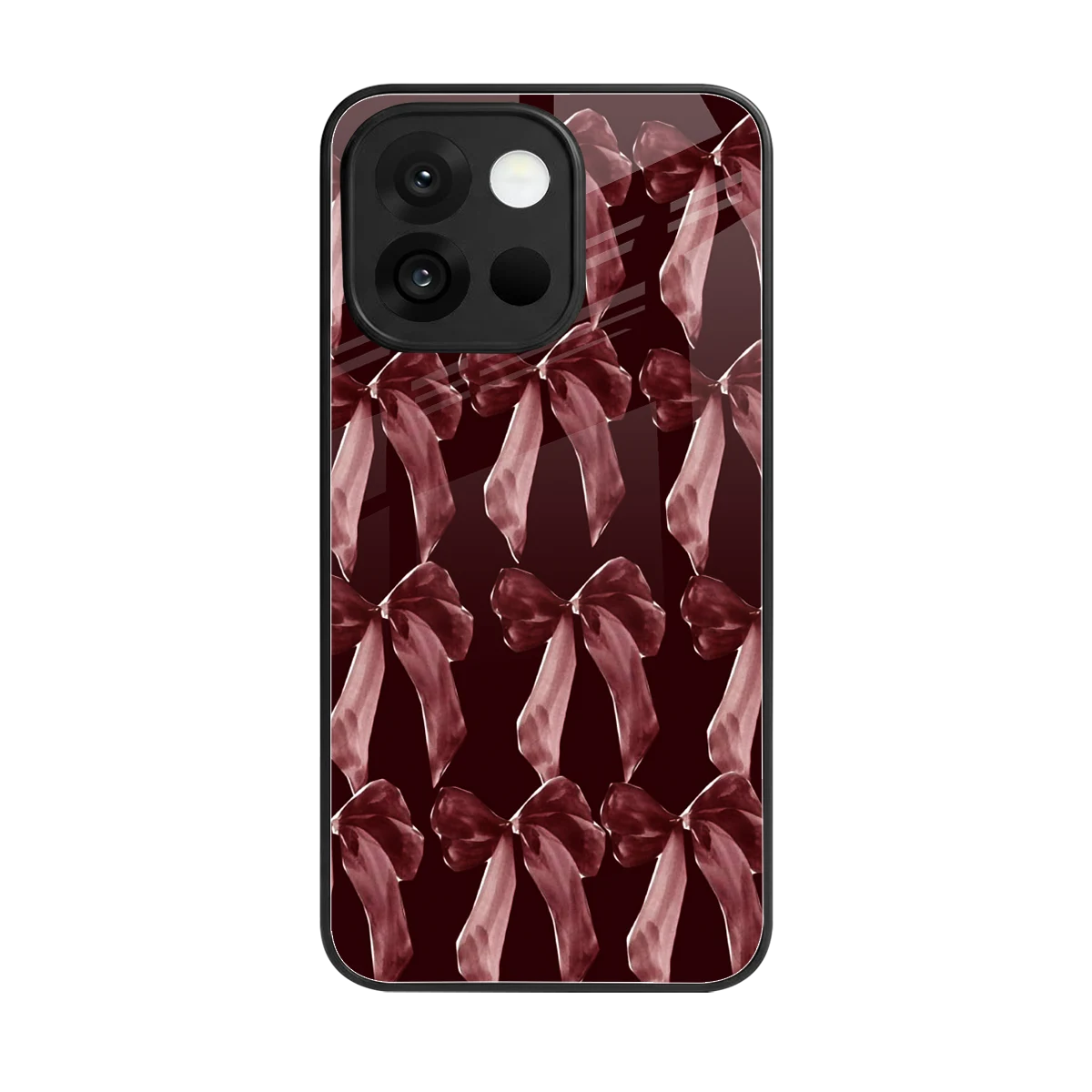 Crimson Ribbon back phone cover | glass case for oneplus 13s