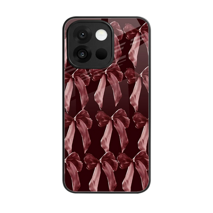 Crimson Ribbon back phone cover | glass case for oneplus 13s