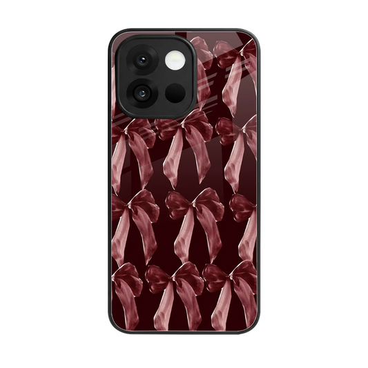 Crimson Ribbon back phone cover | glass case for oneplus 13s