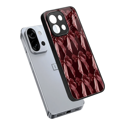 Crimson Ribbon sleek oneplus 13s cover with tempered glass back and TPU edges