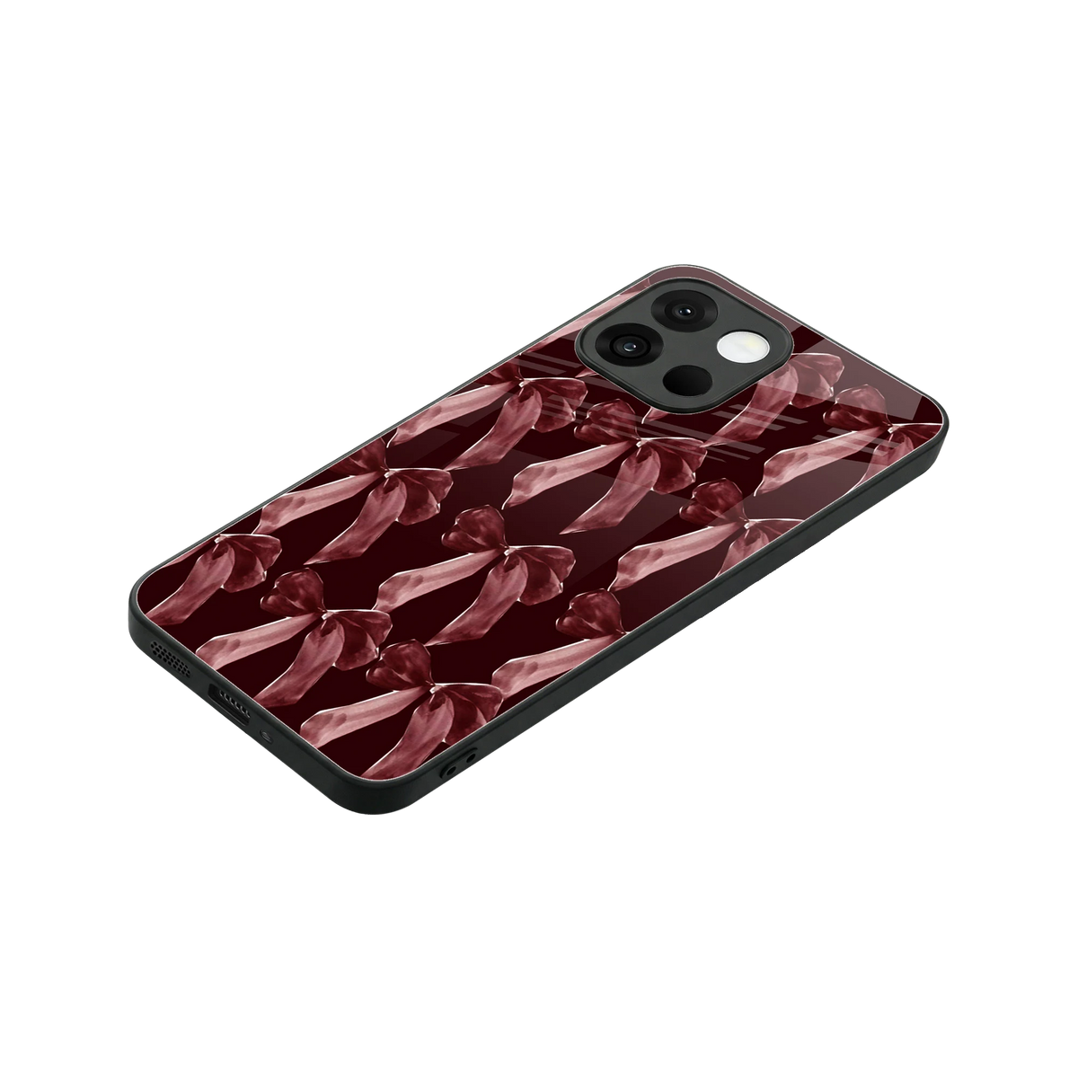 Crimson Ribbon stylish phone case for oneplus 13s | glossy glass and slim fit