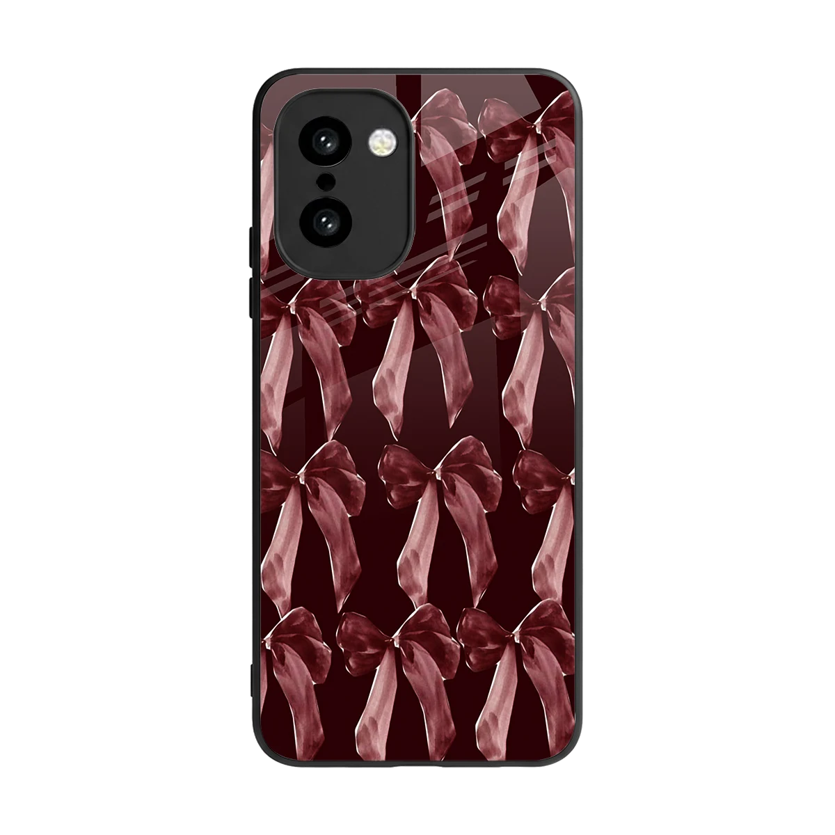 Crimson Ribbon back phone cover | glass case for oneplus 15r