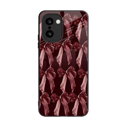 Crimson Ribbon back phone cover | glass case for oneplus 15r