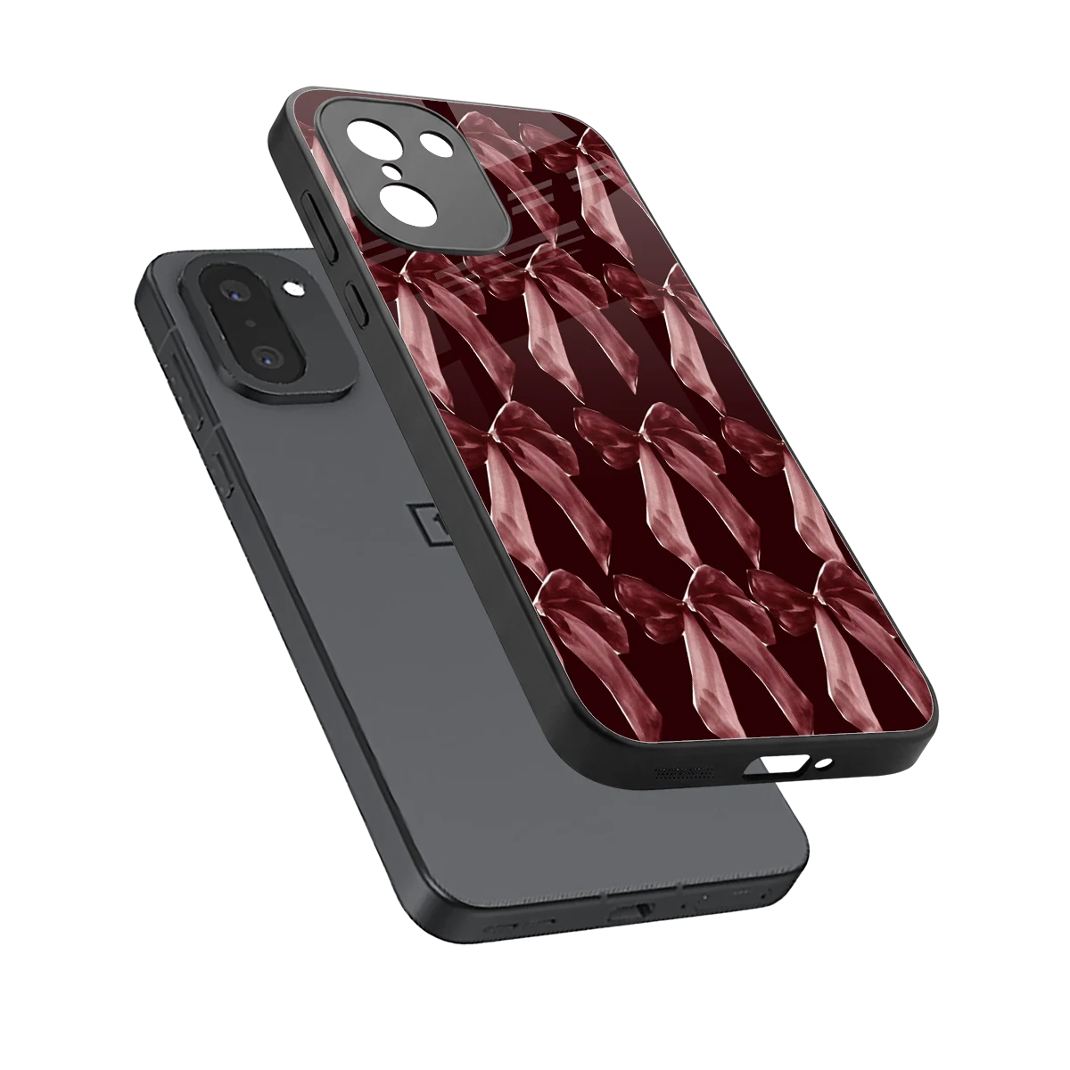Crimson Ribbon sleek oneplus 15r cover with tempered glass back and TPU edges