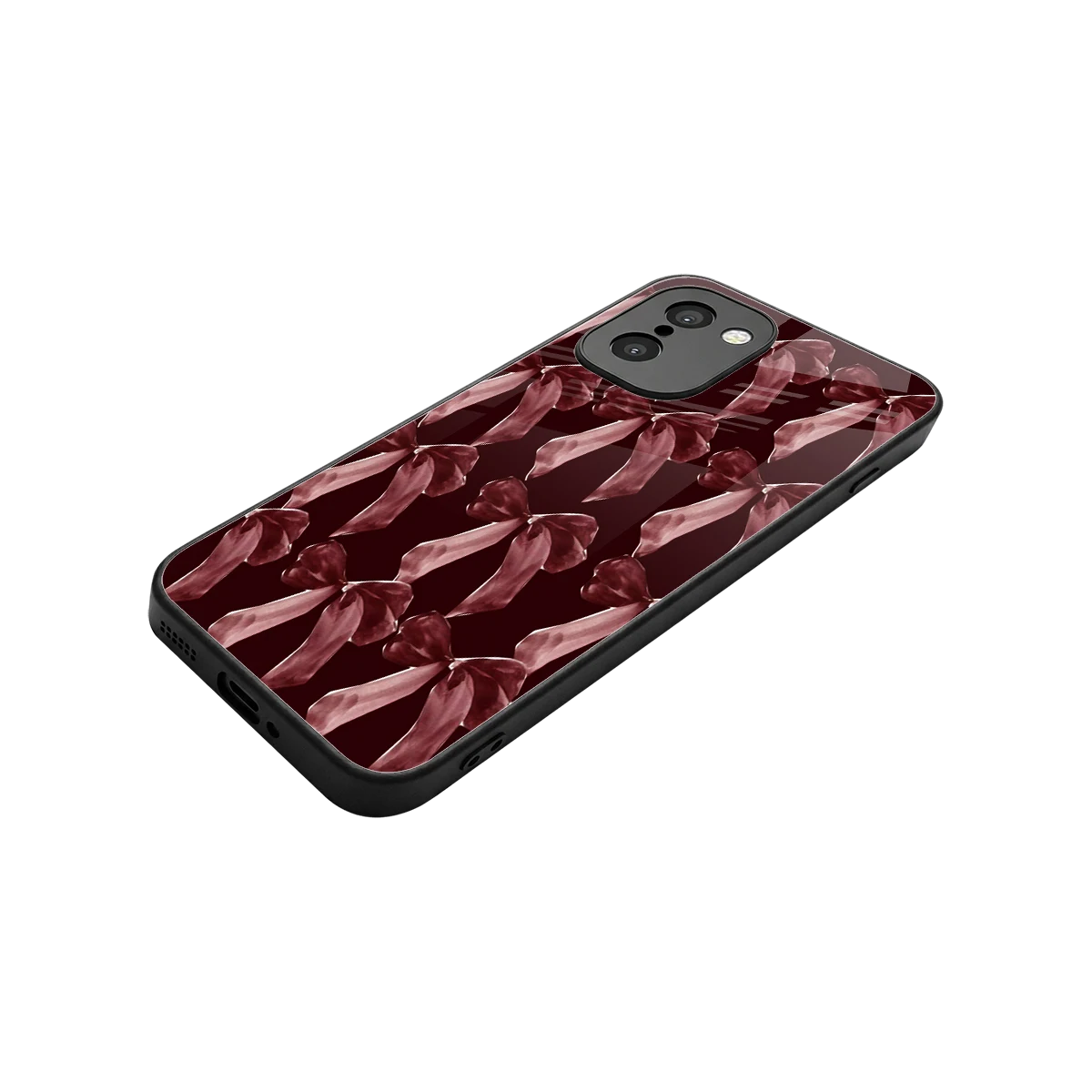 Crimson Ribbon stylish phone case for oneplus 15r | glossy glass and slim fit