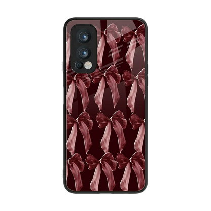 Crimson Ribbon back phone cover | glass case for oneplus nord 2