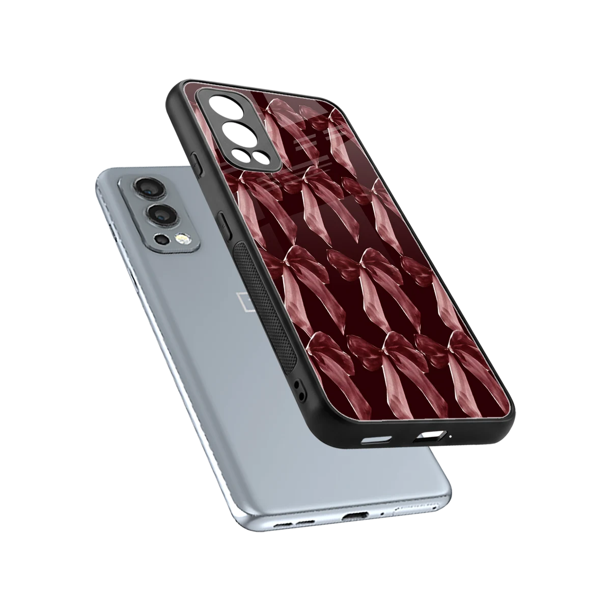 Crimson Ribbon sleek oneplus nord 2 cover with tempered glass back and TPU edges