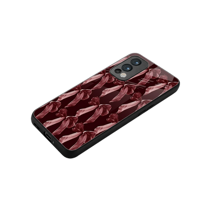Crimson Ribbon stylish phone case for oneplus nord 2 | glossy glass and slim fit