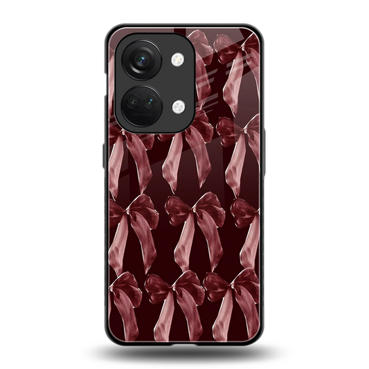 Crimson Ribbon back phone cover | glass case for oneplus nord 3