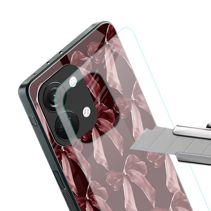 Crimson Ribbon stylish phone case for oneplus nord 3 | glossy glass and slim fit