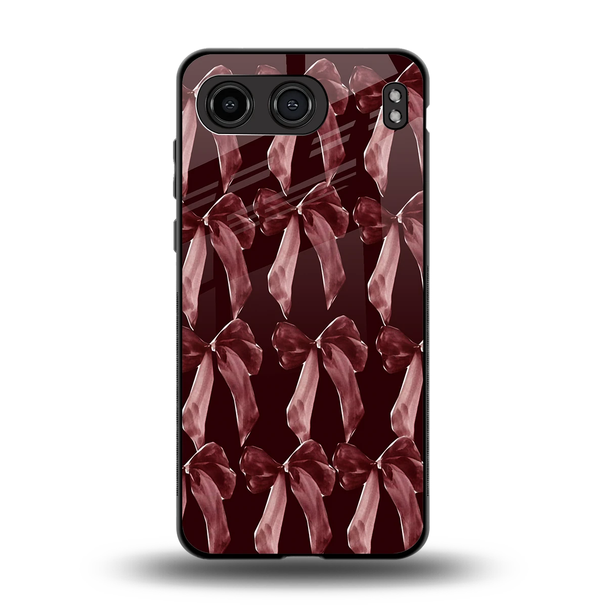 Crimson Ribbon back phone cover | glass case for oneplus nord 4