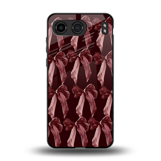 Crimson Ribbon back phone cover | glass case for oneplus nord 4
