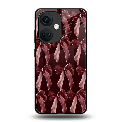 Crimson Ribbon back phone cover | glass case for oneplus nord ce 3