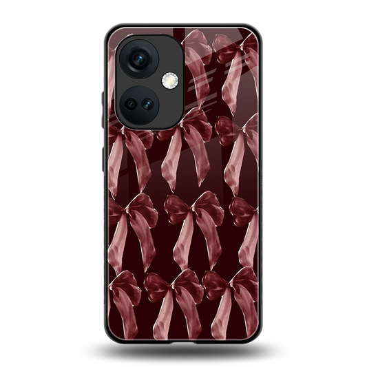 Crimson Ribbon back phone cover | glass case for oneplus nord ce 3
