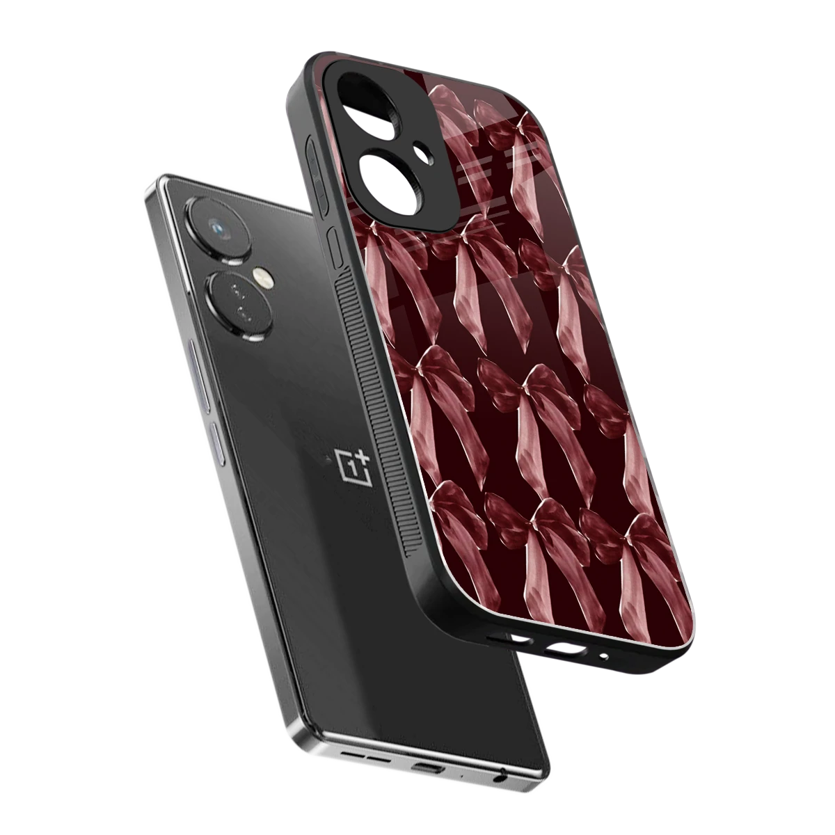 Crimson Ribbon sleek oneplus nord ce 3 cover with tempered glass back and TPU edges