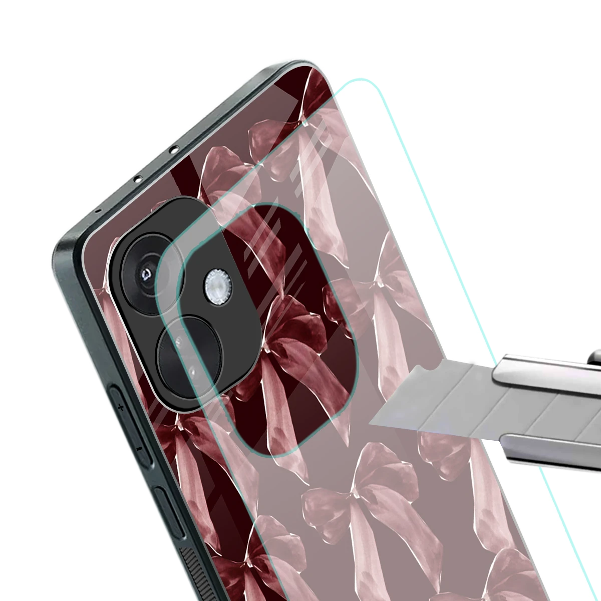 Crimson Ribbon stylish phone case for oneplus nord ce 3 | glossy glass and slim fit