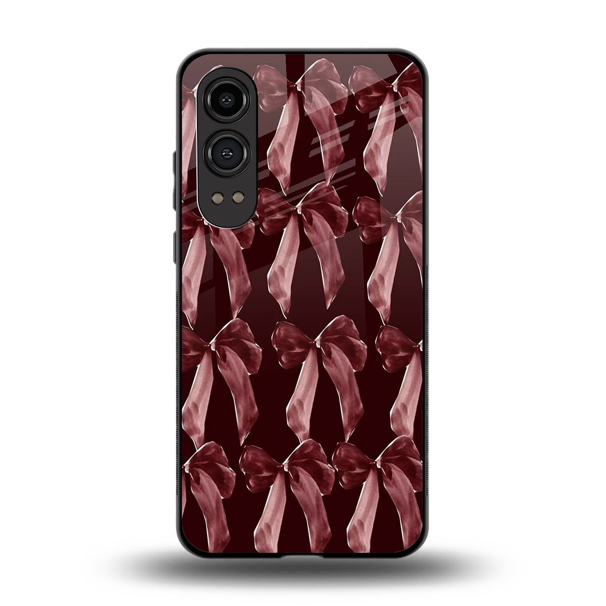 Crimson Ribbon back phone cover | glass case for oneplus nord ce 4 lite