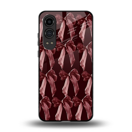 Crimson Ribbon back phone cover | glass case for oneplus nord ce 4 lite
