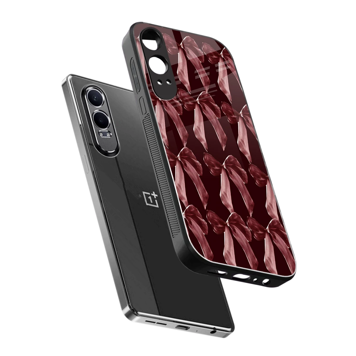 Crimson Ribbon sleek oneplus nord ce 4 lite cover with tempered glass back and TPU edges