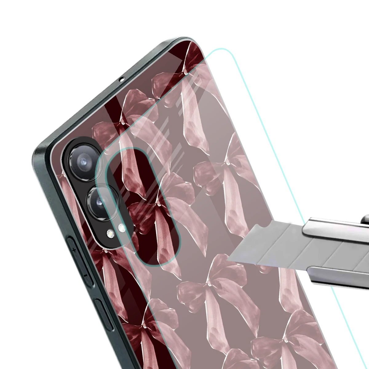 Crimson Ribbon stylish phone case for oneplus nord ce 4 lite | glossy glass and slim fit