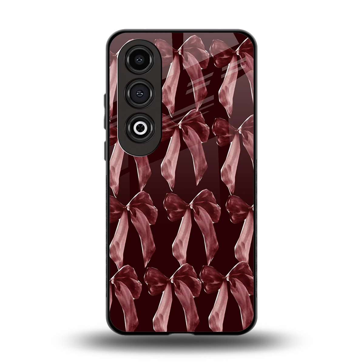 Crimson Ribbon back phone cover | glass case for oneplus nord ce 4