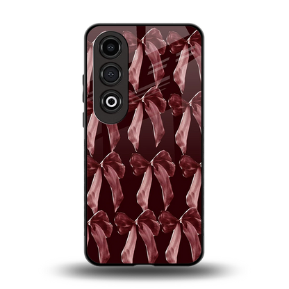 Crimson Ribbon back phone cover | glass case for oneplus nord ce 4