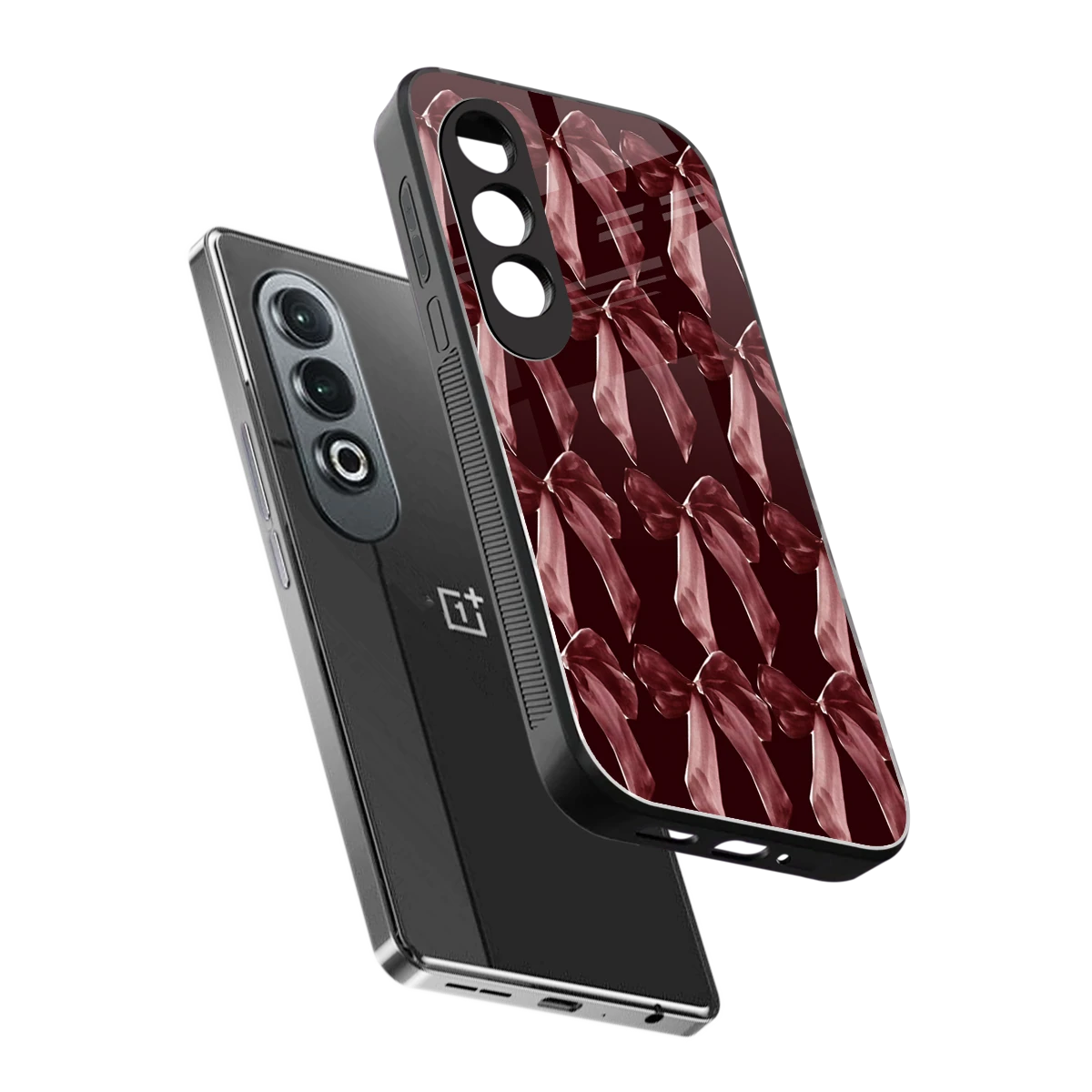 Crimson Ribbon sleek oneplus nord ce 4 cover with tempered glass back and TPU edges