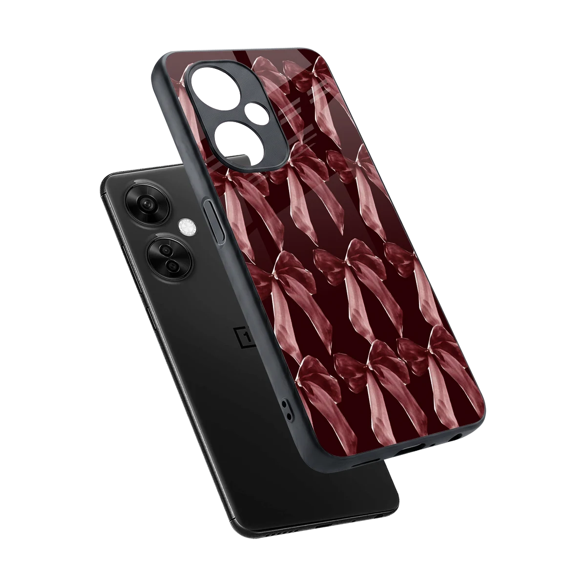 Crimson Ribbon sleek oneplus nord ce 3 lite cover with tempered glass back and TPU edges