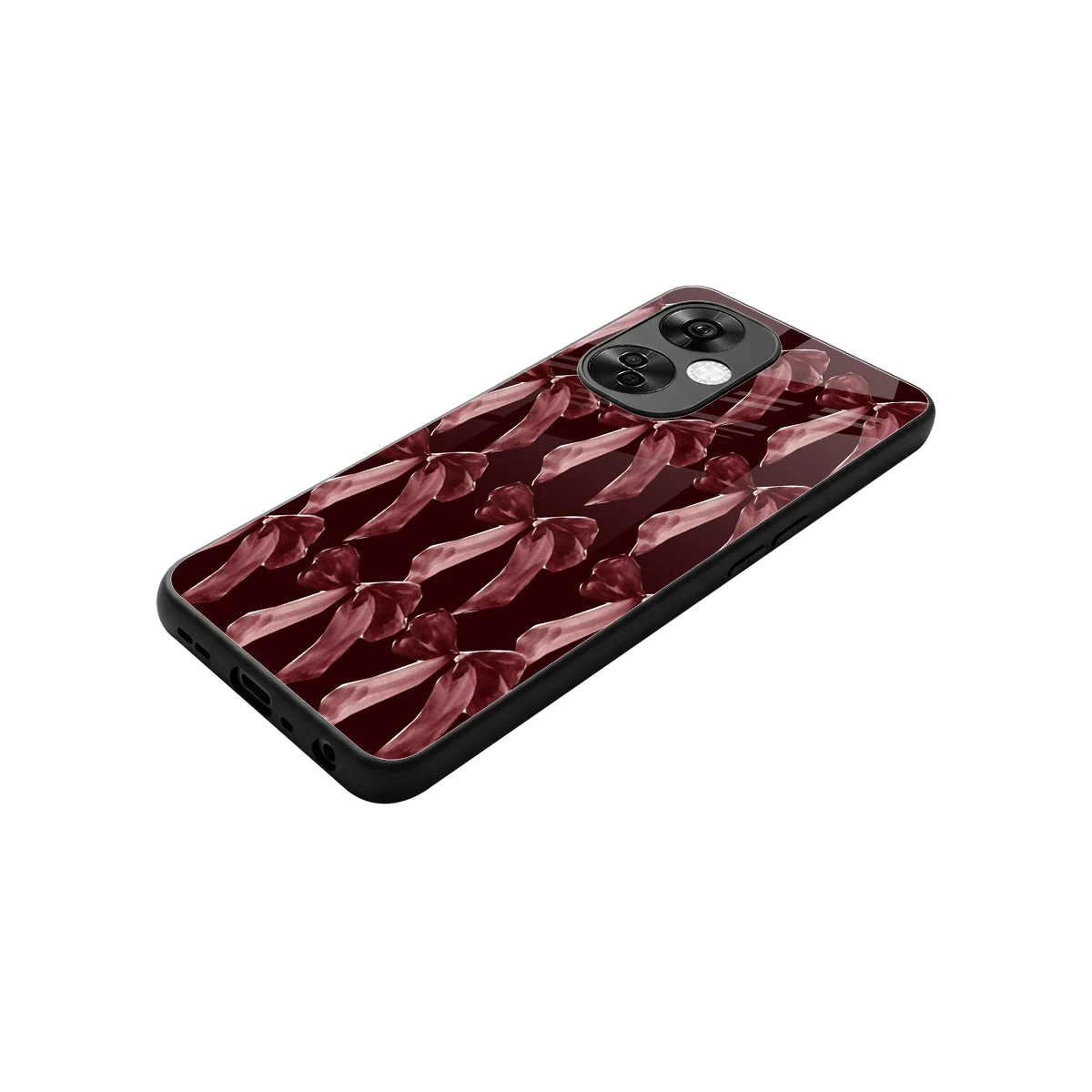 Crimson Ribbon stylish phone case for oneplus nord ce 3 lite | glossy glass and slim fit