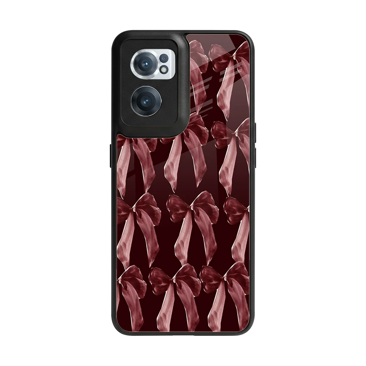 Crimson Ribbon back phone cover | glass case for oneplus nord ce 2