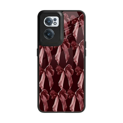 Crimson Ribbon back phone cover | glass case for oneplus nord ce 2