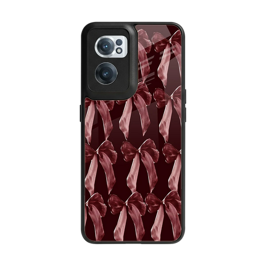 Crimson Ribbon back phone cover | glass case for oneplus nord ce 2