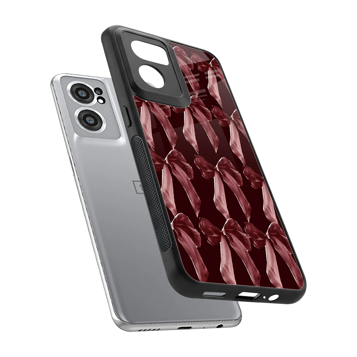 Crimson Ribbon sleek oneplus nord ce 2 cover with tempered glass back and TPU edges